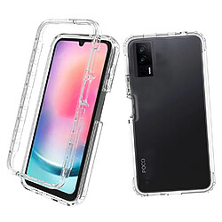 Htdmobiles Coque pour Xiaomi Poco F5 Pro 5G / Redmi K60 / K60 Pro - housse etui silicone gel fine 360 integrale (avant et arriere) + film ecran - TRANSPARENT