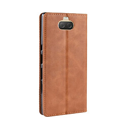 Avis Wewoo Housse Coque Étui en cuir à boucle magnétique avec texture rétro à pour Sony Xperia 10 Plus, support et emplacements pour cartes porte-monnaie (Marron)