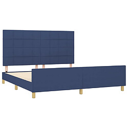 Avis vidaXL Cadre de lit sans matelas bleu 180x200 cm tissu