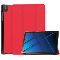 Etui en PU fonction veille/réveil automatique avec support rouge pour votre Lenovo Tab 6