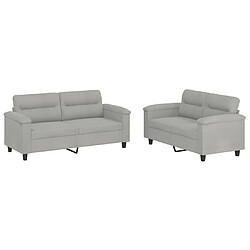 Maison Chic Ensemble de canapés 2 pcs coussins, Canapé droit Sofa pour Salon gris clair tissu microfibre -GKD284792