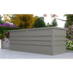 Vente-Unique Coffre de rangement de jardin en acier galvanisé gris - 582L - TOMASO