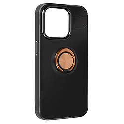 Avizar Coque pour iPhone 15 Pro Anneau Chromé Silicone flexible Noire et Rose gold