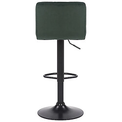 Decoshop26 Lot de 4 tabourets de bar envelours vert coutures décoratives piètement métal noir 10_0004504 pas cher