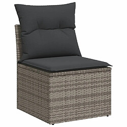 Avis Maison Chic Salon de jardin 4 pcs avec coussins | Ensemble de Table et chaises | Mobilier d'Extérieur gris résine tressée -GKD53813