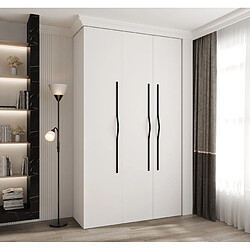 Abiks Meble Armoire à portes battantes Como 2 245,5/140/50 3 portes (blanc/noir)