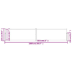 vidaXL Auvent latéral rétractable Anthracite 220x1000 cm pas cher