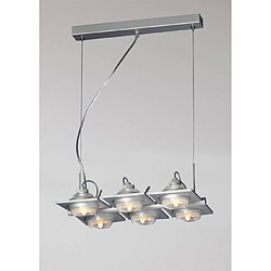 Luminaire Center Suspension Ull 6 Ampoules G9 gris argenté