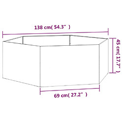 vidaXL Jardinière Rouillé 138x120x45 cm Acier corten pas cher