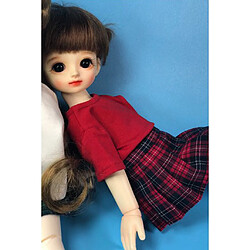 1/6 bjd poupée vêtements classique jupe plissée jk uniforme jupe robe vin rouge