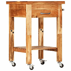 Maison Chic Desserte de cuisine | Chariot de cuisine | Meuble de rangement roulant 55x55x89 cm bois massif d'acacia -GKD29588