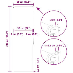 vidaXL Store enrouleur de douche 60x240 cm largeur du tissu 56 cm pas cher