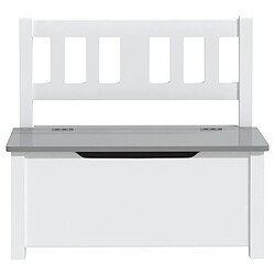 Avis vidaXL Banc de rangement pour enfants Blanc et gris 60x30x55 cm MDF