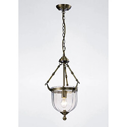 Luminaire Center Suspension Aubrey 1 Ampoule laiton antique/verre