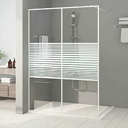 Maison Chic Paroi de douche | Écran de douche | Cloison de douche Blanc 140x195 cm Verre ESG transparent -GKD34813