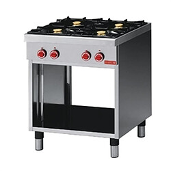 Piano de Cuisson à Gaz 4 Feux Vifs - Profondeur 650 mm - Soubassement Ouvert - Gastro M