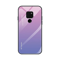 Wewoo Coque Pour Huawei Mate 20 étui en verre de couleur dégradée violet clair