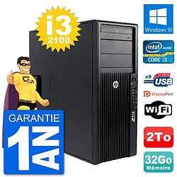 PC Tour HP Z210 Intel Core i3-2100 RAM 32Go Disque Dur 2To Windows 10 Wifi - Occasion