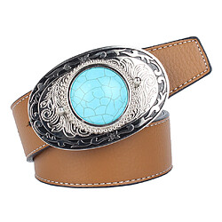 Avis Ceinture western en cuir de cowboy avec sangle à la taille Ceinture turquoise à la taille Marron