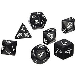 Q Workshop Classic RPG Black & white Dice Set (7)