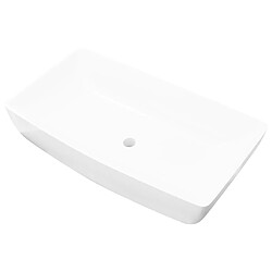 vidaXL Lavabo rectangulaire Céramique Blanc 71 x 39 cm