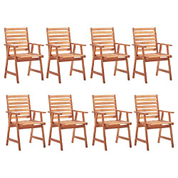 vidaXL Chaises à manger d'extérieur lot de 8 Bois d'acacia massif