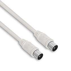 Metronic Câble TV coaxial 9,52 mm mâle/mâle 2 m - blanc