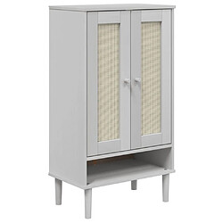 vidaXL Armoire à chaussures SENJA aspect rotin blanc bois massif