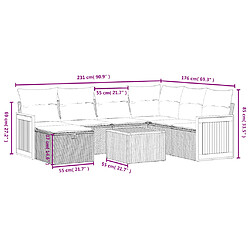 Avis vidaXL Salon de jardin 8 pcs avec coussins noir résine tressée