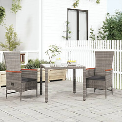 Maison Chic Lot de 2 Chaises Relax de jardin inclinables coussins Gris Résine tressée -GKD67328