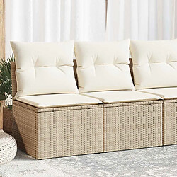 vidaXL Salon de jardin avec coussins 2 pcs beige résine tressée acacia