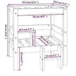 vidaXL Lit pour chien Blanc 55,5x53,5x60 cm Bois de pin solide pas cher