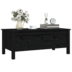 Avis vidaXL Table basse Noir 100x50x40 cm Bois massif de pin