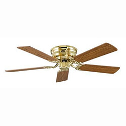 Casafan Ventilateur Classic Flat 132-III 132cm Laiton poli Chêne Hêtre