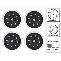 Makita Plateau de ponçage doux pour ponceuses excentriques / meuleuses, 150 mm, M8 - 4 pièces. (196684-1)