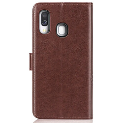 Avis Wewoo Housse Coque Étui en cuir à Motif fleurs pressées Lucky Clover pour Galaxy A40avec porte-cartes et & Portefeuille et dragonne Marron