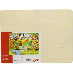 Goki - 2041640 - Puzzle En Bois À Encastrement - Afrique - 48 Pièces