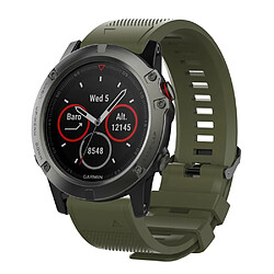 Avis Bracelet en silicone souple vert foncé pour votre Garmin Fenix 6X/6X Pro/Fenix 5X/Fenix 5X Plus 26mm