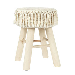 The Home Deco Factory Tabouret Bohème - Hauteur 40 cm - Beige