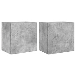 vidaXL Meubles TV muraux 2 pcs gris béton 40,5x30x40cm bois ingénierie