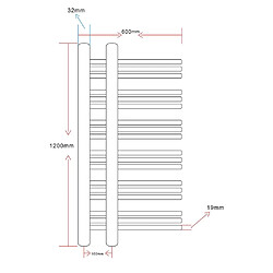 vidaXL Sèche-Serviettes Chauffage Central en forme de E 600 x 1200 mm pas cher