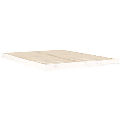 Avis vidaXL Cadre de lit sans matelas blanc 140x190 cm bois de pin massif