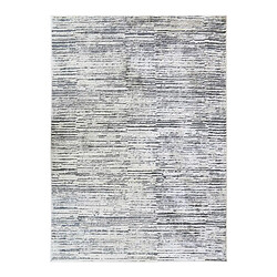 Thedecofactory VESTALE LINES - Tapis extra-doux motif lignes gris crème 120x170