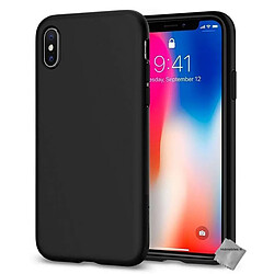 Htdmobiles Coque silicone gel fine pour Apple iPhone X + film ecran - NOIR