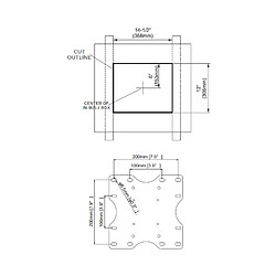 Kimex Support TV encastré pour écran 21"-46" pas cher