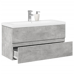 vidaXL Ensemble de meubles de salle de bain 2 pcs gris béton