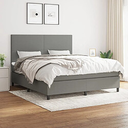 Maison Chic Lit Adulte - Lit simple Lit à sommier tapissier avec matelas moelleux - Meuble de Chambre - Gris foncé 180x200cm Tissu -MN69272