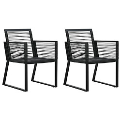 vidaXL Chaises de jardin lot de 2 Noir Rotin PVC 