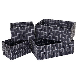 Mendler Set de 4 paniers de rangement HWC-C37 ~ gris foncé