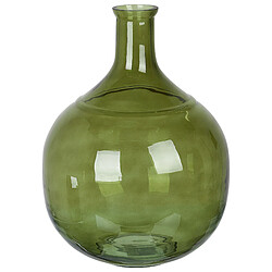 Beliani Vase à fleurs ACHAAR fait à la main Verre 34 cm Vert olive